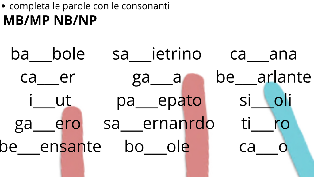 esercizio 9 consonanti