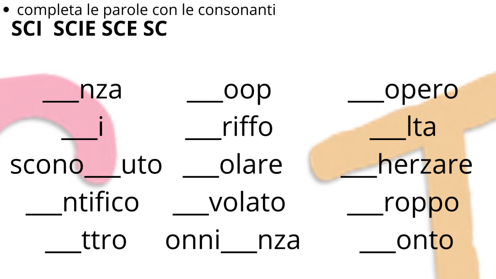 esercizio 11 consonanti