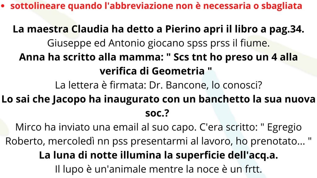 eserczi abbreviazioni