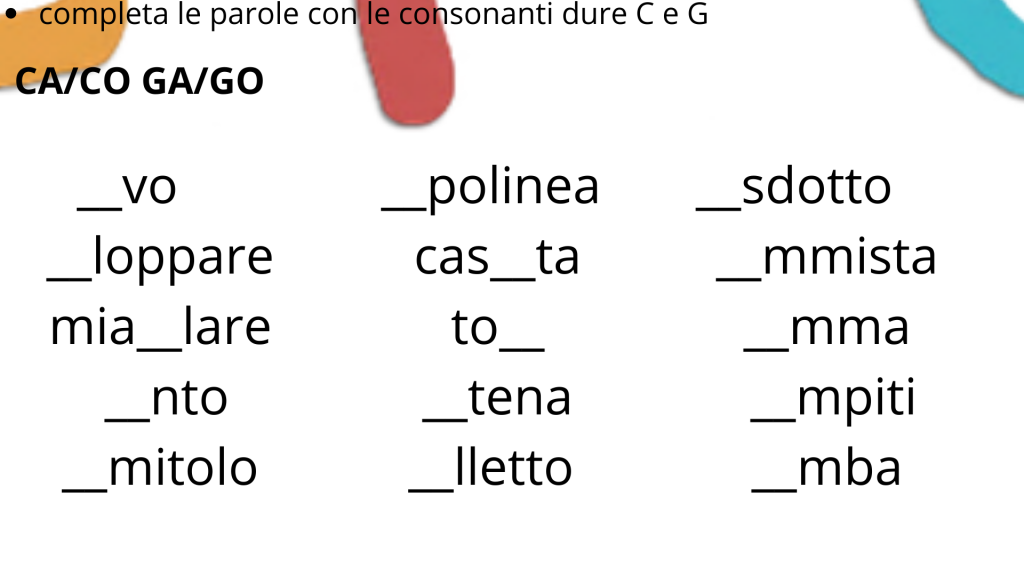 esercizio 4 consonanti