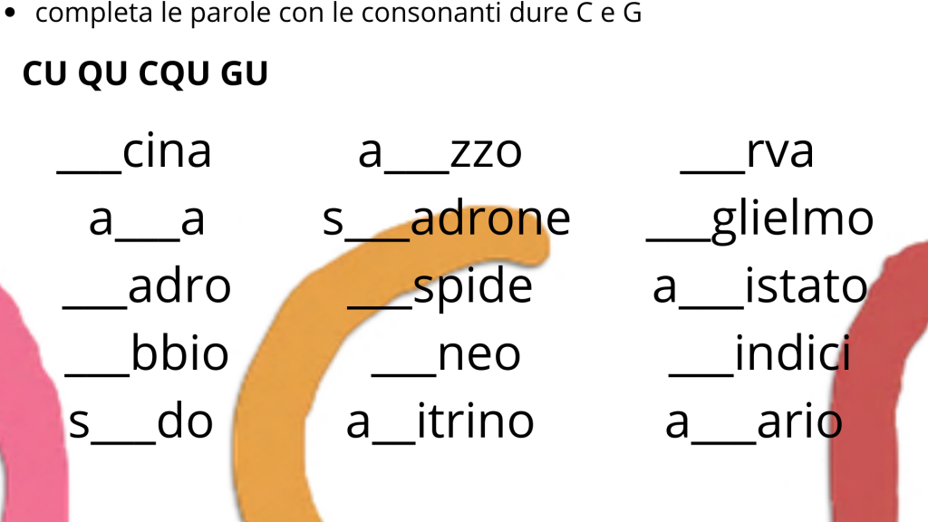 esercizio 5 consonanti